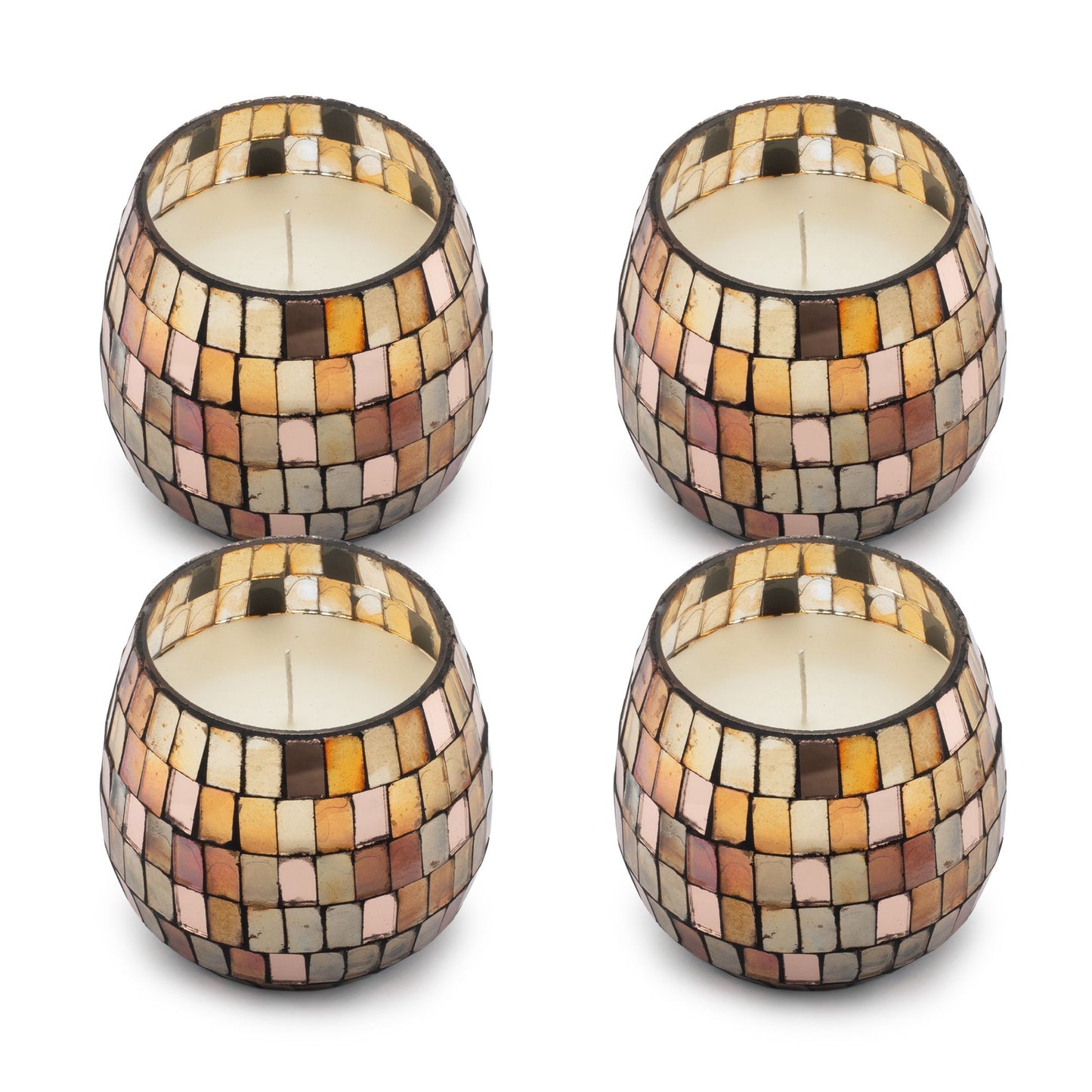AW Dropship UK Small Glass Jar Candles - Amber Mosaic - Glass Jar Candles
