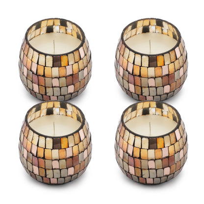 AW Dropship UK Small Glass Jar Candles - Amber Mosaic - Glass Jar Candles