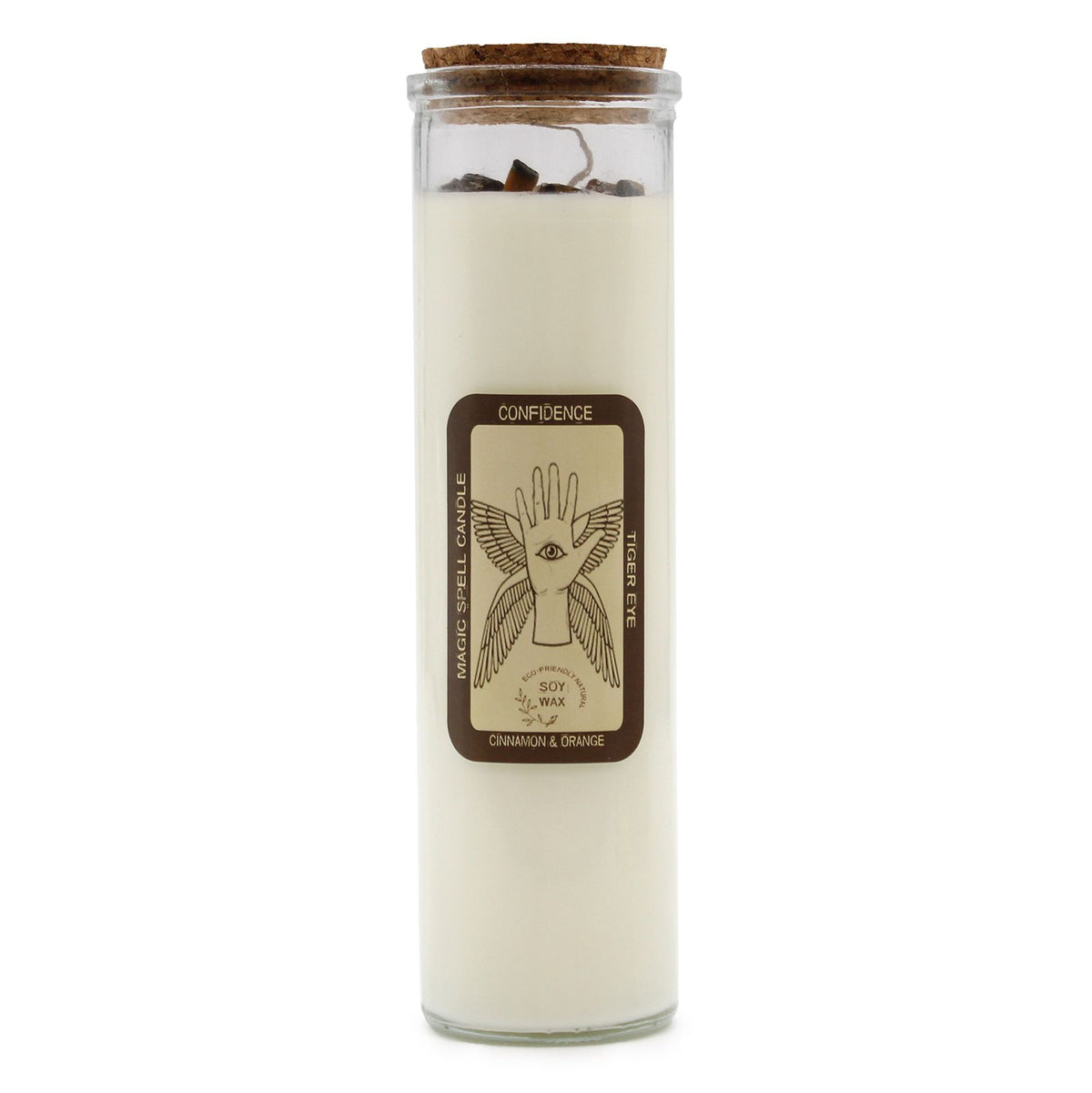 Magic Spell Candle Confidence: Ignite Your Inner Strength with Tiger Eye and Cinnamon