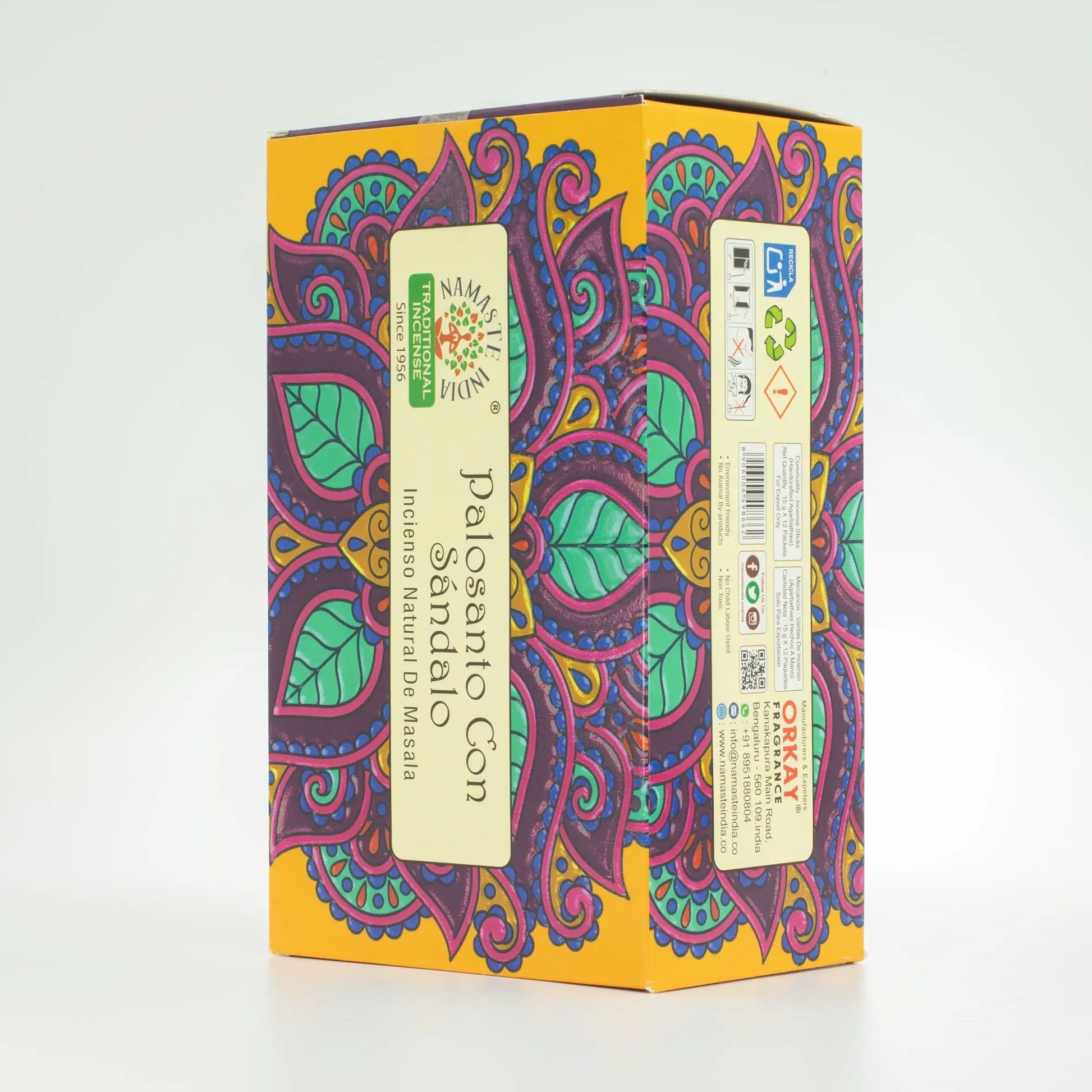AW Dropship UK Namaste Mandala Masala Incense - Palo Santo with Sandalwood - Natural Namaste Masala Incense Sticks
