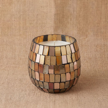 AW Dropship UK Small Glass Jar Candles - Amber Mosaic - Glass Jar Candles