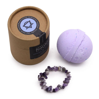 Ancient Wisdom Amethyst Gemstone Bracelet Bath Bomb Lavender Tea Tree - Everyday Bargainz