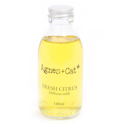 Agnes + Cat Reed Diffuser Refill - Fresh Citrus Scent 150ml for Lasting Fragrance - Everyday Bargainz