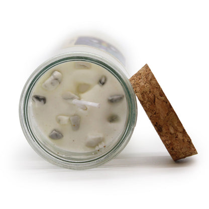 Cleansing Magic Spell Candle - Purify Your Space with White Jasper & Sage