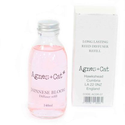 Agnes + Cat Reed Diffuser Refill - Japanese Bloom 150ml for Lasting Fragrance - Everyday Bargainz