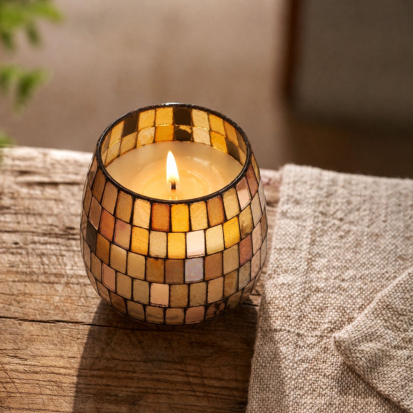 AW Dropship UK Small Glass Jar Candles - Amber Mosaic - Glass Jar Candles