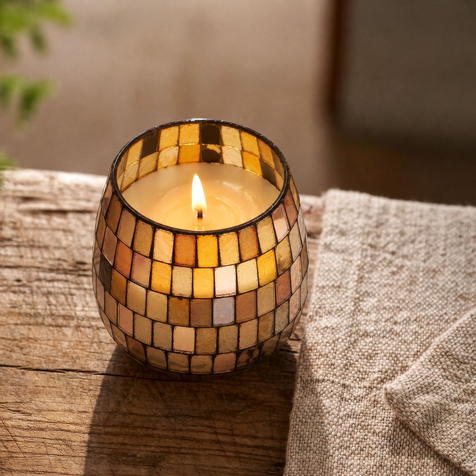 AW Dropship UK Small Glass Jar Candles - Amber Mosaic - Glass Jar Candles