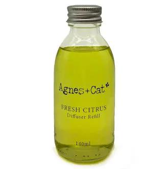 Agnes + Cat Reed Diffuser Refill - Fresh Citrus Scent 150ml for Lasting Fragrance - Everyday Bargainz
