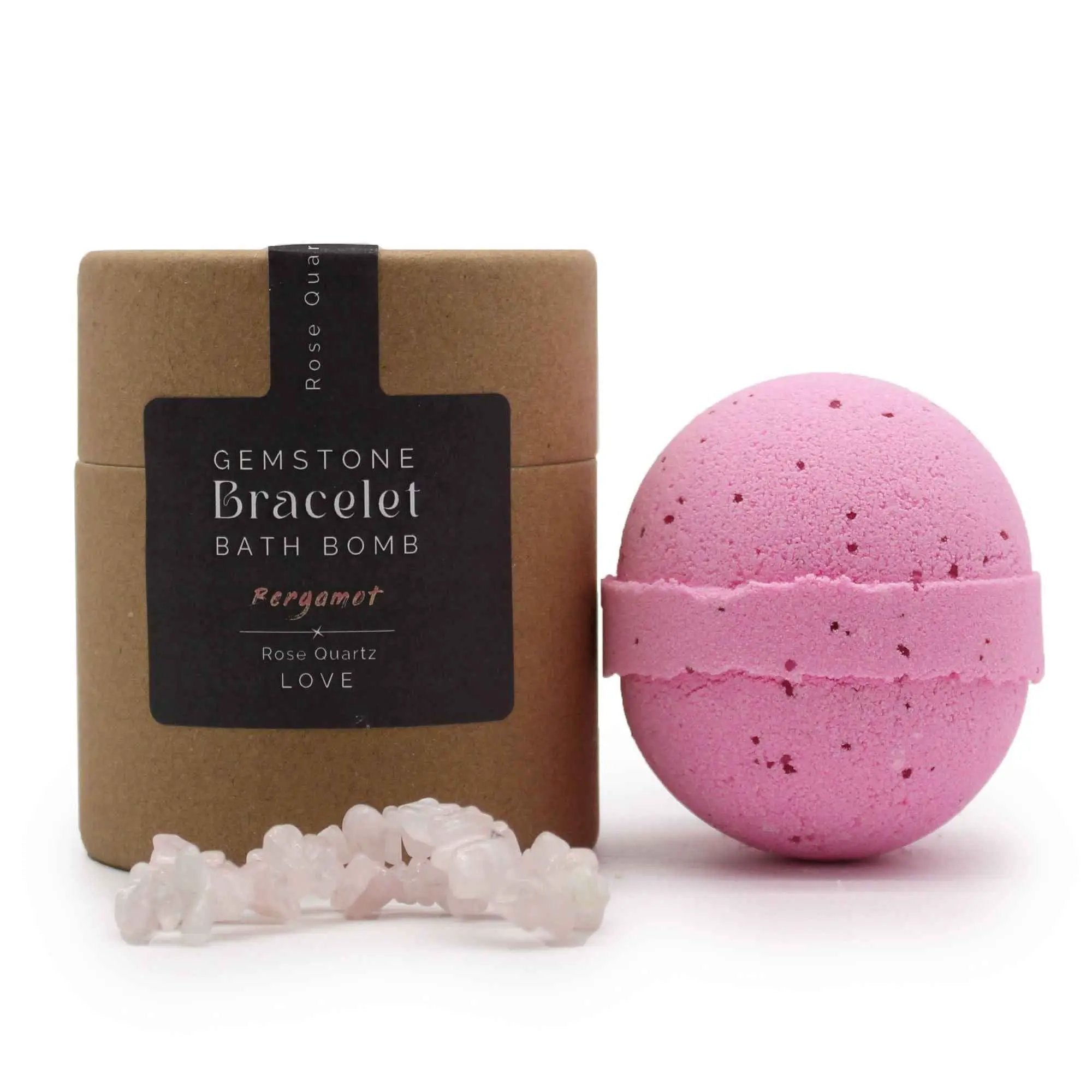 Ancient Wisdom Rose Quartz Gem Bracelet Bath Bomb Bergamot - Everyday Bargainz
