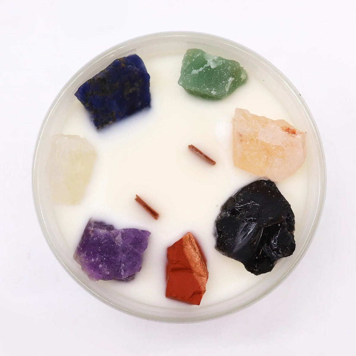 Ancient Wisdom Chakra Crystal Candle - Seven Stones, Moon Beams Fragrance - Everyday Bargainz