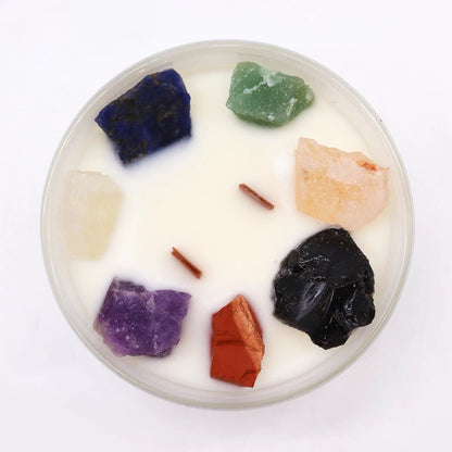 Large Chakra Crystal Candles - Seven Charkra by AW Dropship UK
