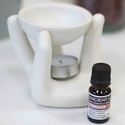 Helping Hand Oil Burner - Elegant White Design for Aromatherapy - Everyday Bargainz