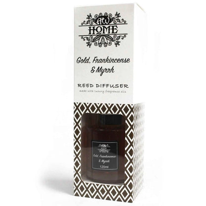 120ml Reed Diffuser Gold Frankincense Myrrh for Invigorating Aromatherapy - Everyday Bargainz