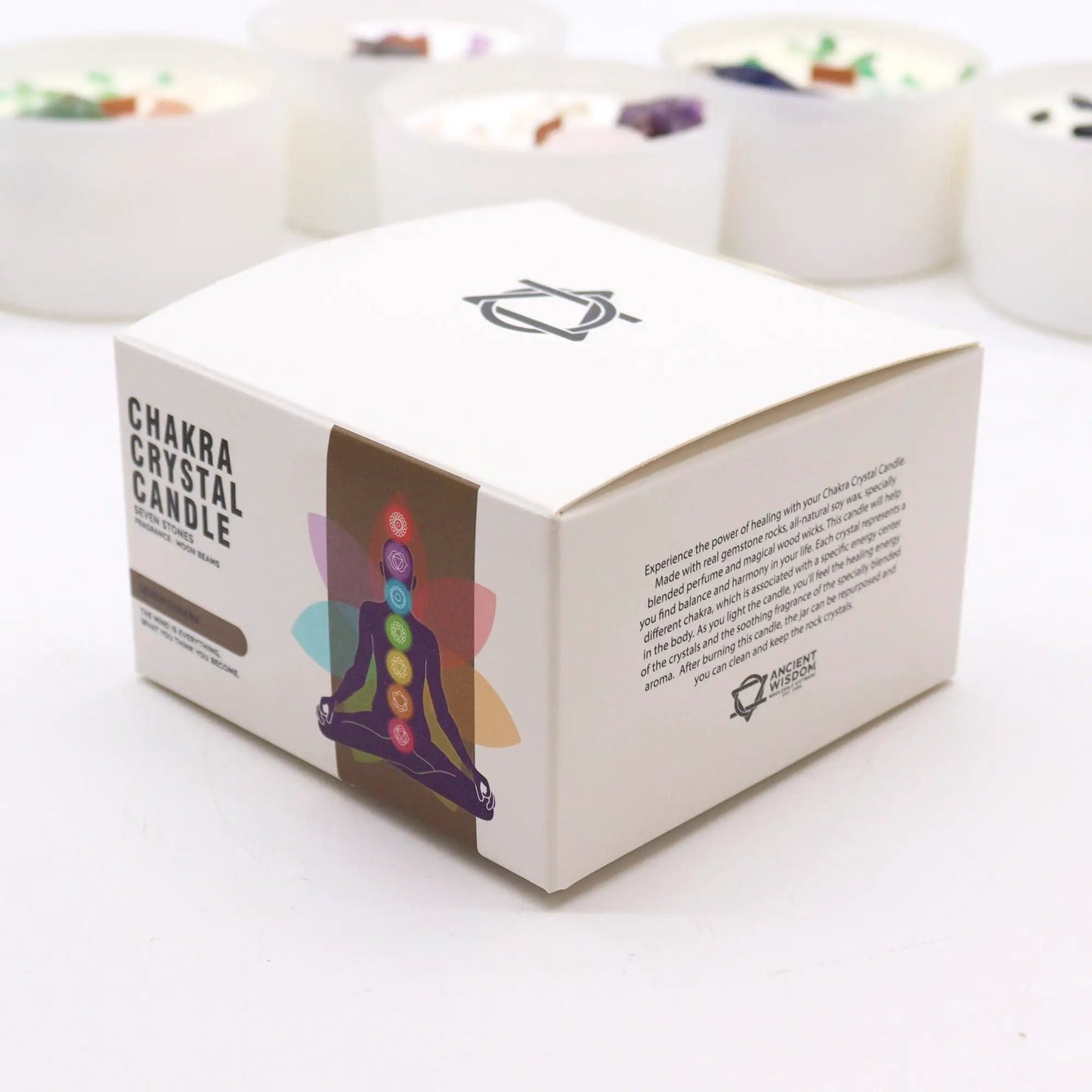 Large Chakra Crystal Candles - Seven Charkra by AW Dropship UK
