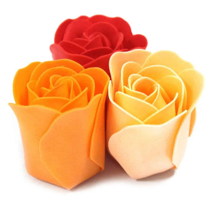 AW Dropship UK Set of 9 Soap Flower Box - Peach Roses - Luxury Soap Flowers
