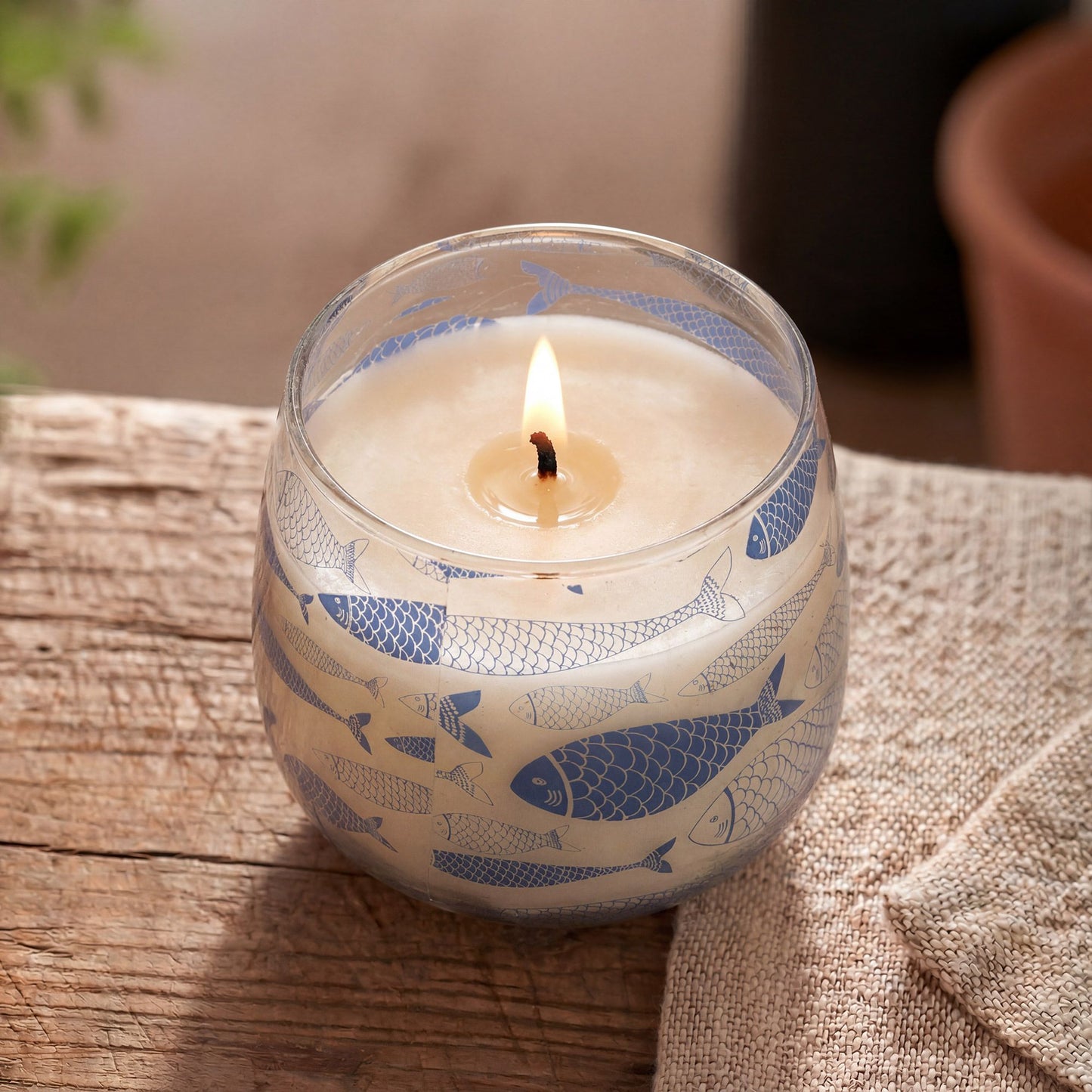 AW Dropship UK Medium Glass Jar Candles - Seabreeze - Glass Jar Candles