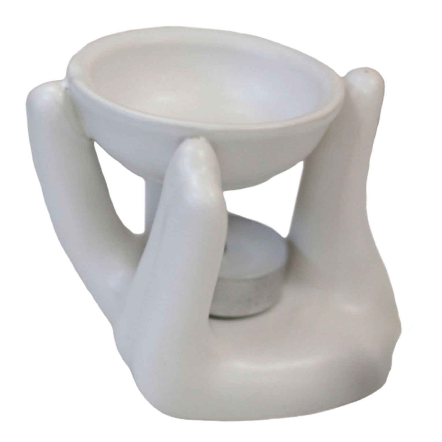 Helping Hand Oil Burner - Elegant White Design for Aromatherapy