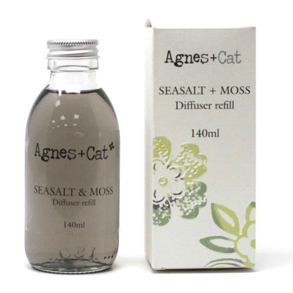 Agnes + Cat Reed Diffuser Refill - Seasalt and Moss 150ml for Fresh Home Fragrance - Everyday Bargainz