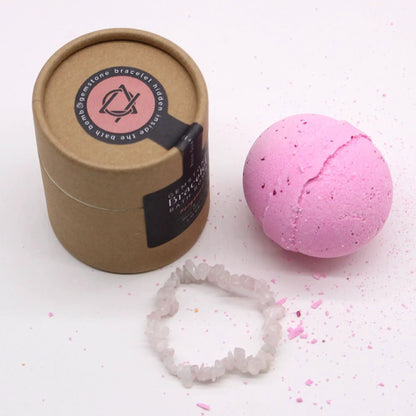 Ancient Wisdom Rose Quartz Gem Bracelet Bath Bomb Bergamot - Everyday Bargainz