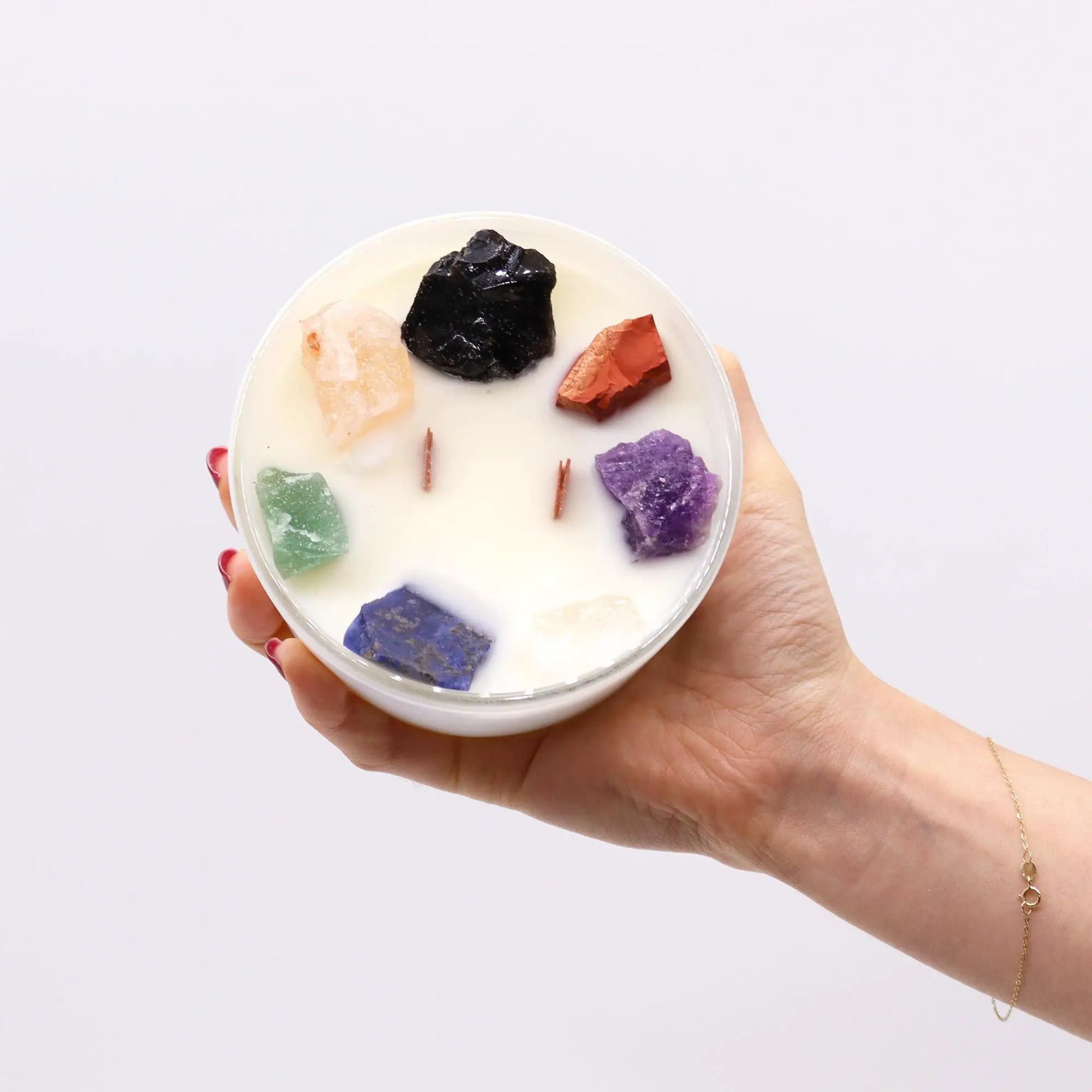 Large Chakra Crystal Candles - Seven Charkra by AW Dropship UK