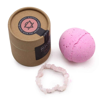Ancient Wisdom Rose Quartz Gem Bracelet Bath Bomb Bergamot - Everyday Bargainz