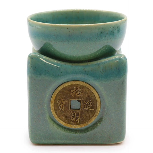 Lucky Coin Jade Oil Burner - Large Size for Aromatherapy and Home Decor - Everyday Bargainz