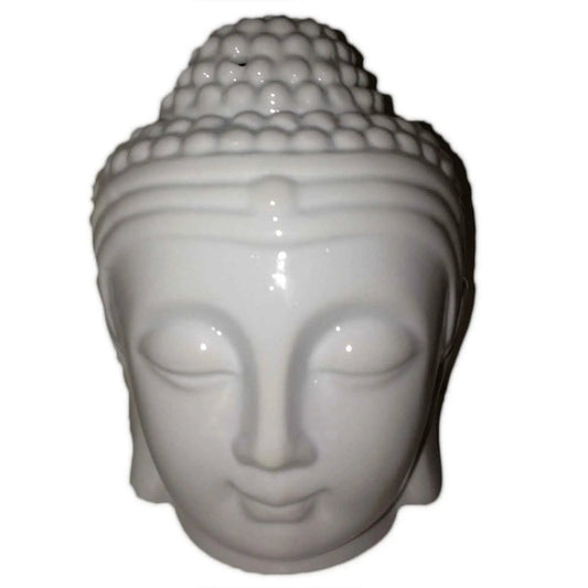 Buddha Head Oil Burner - Elegant White Ceramic Diffuser - Everyday Bargainz