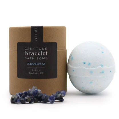 Ancient Wisdom Sodalite Gem Bracelet Bath Bomb Sandalwood - Everyday Bargainz