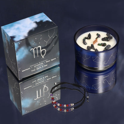 Transform Your Space with the Zodiac Crystal Candle and Gemstone Bracelet - Virgo