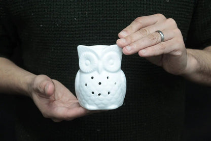 Classic White Oil Burner - Tall Owl for Aromatic Bliss - Everyday Bargainz