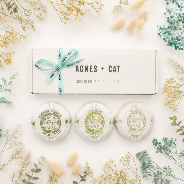 Agnes and Cat Berry and Fig Bath Fizzer Gift Set With Three Large Fizzers - Everyday Bargainz