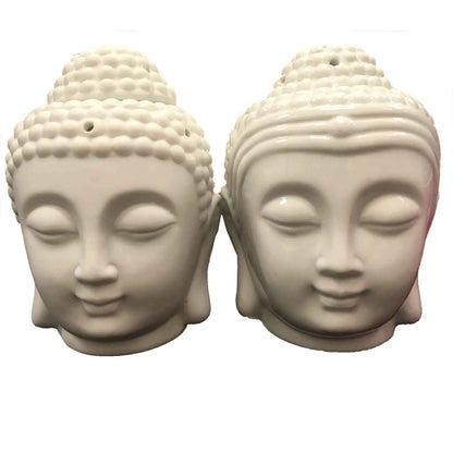 Buddha Head Oil Burner - Elegant White Ceramic Diffuser - Everyday Bargainz