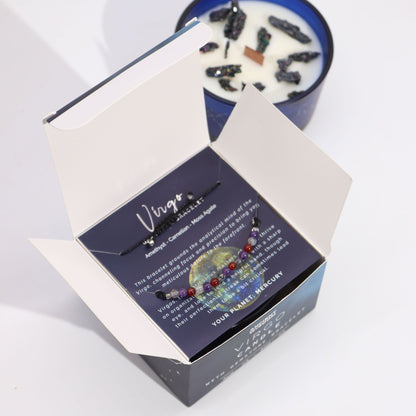 Transform Your Space with the Zodiac Crystal Candle and Gemstone Bracelet - Virgo