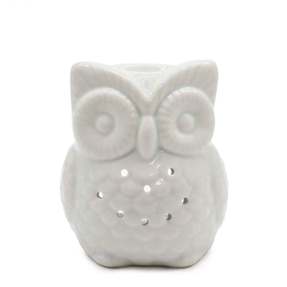 Classic White Oil Burner - Tall Owl for Aromatic Bliss - Everyday Bargainz