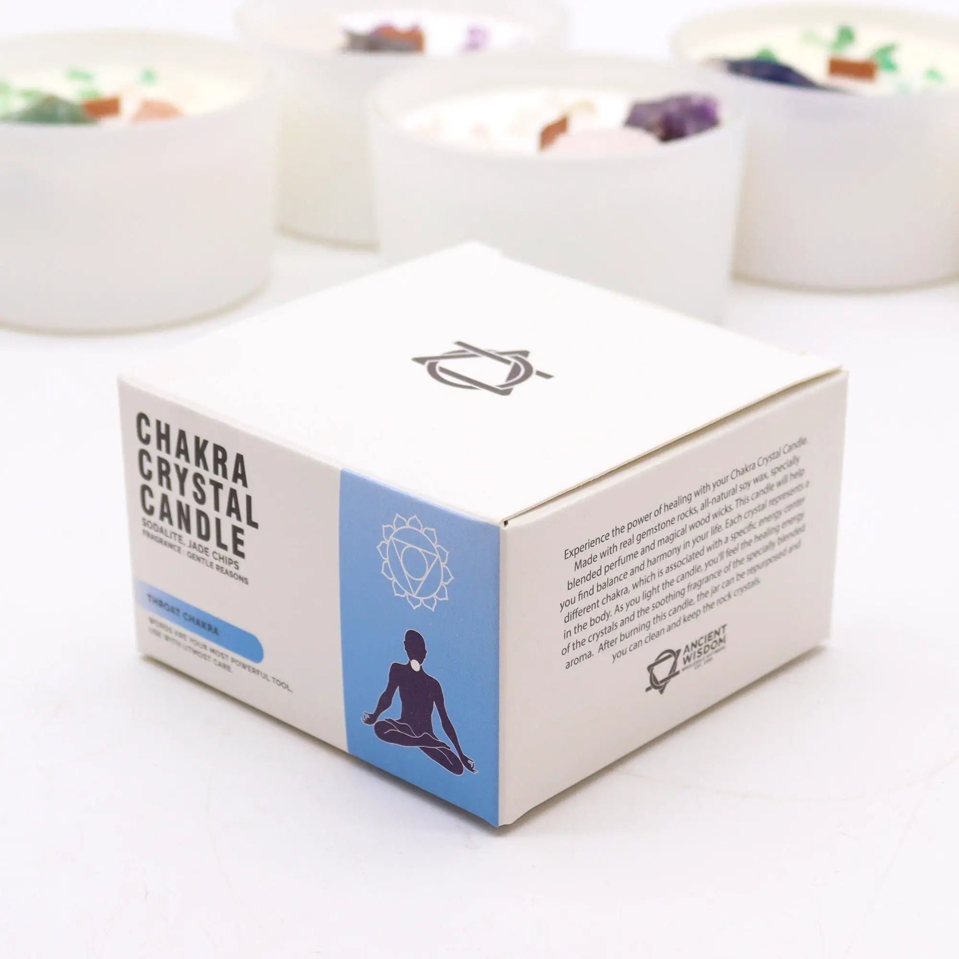 Chakra Crystal Candles - Throat Chakra by AW Dropship UK