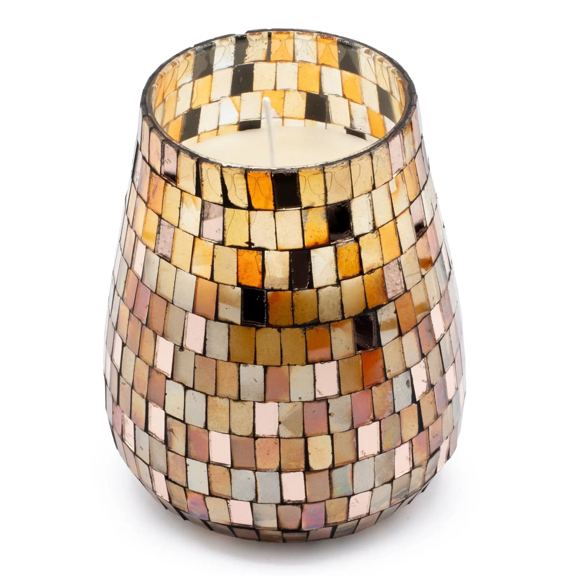 AW Dropship UK Tall Glass Jar Candles - Amber Mosaic - Glass Jar Candles