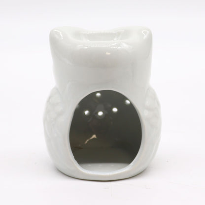 Classic White Oil Burner - Tall Owl for Aromatic Bliss - Everyday Bargainz