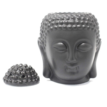 Buddha Head Oil Burner - Dark Brown Decorative Aromatherapy Essential Oil Diffuser - Everyday Bargainz