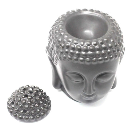 Buddha Head Oil Burner - Dark Brown Decorative Aromatherapy Essential Oil Diffuser - Everyday Bargainz