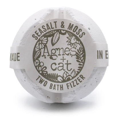 Agnes + Cat Bath Fizzer Sea Salt And Moss Fragrance Handmade In UK - Everyday Bargainz