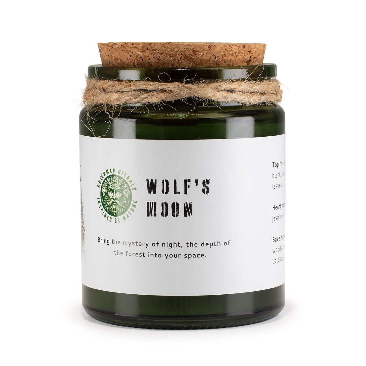 Experience Serenity with the Greenman Woodwick Soy Candle - Wolf's Moon