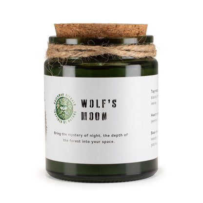 Experience Serenity with the Greenman Woodwick Soy Candle - Wolf's Moon