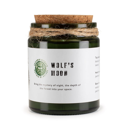 Experience Serenity with the Greenman Woodwick Soy Candle - Wolf's Moon