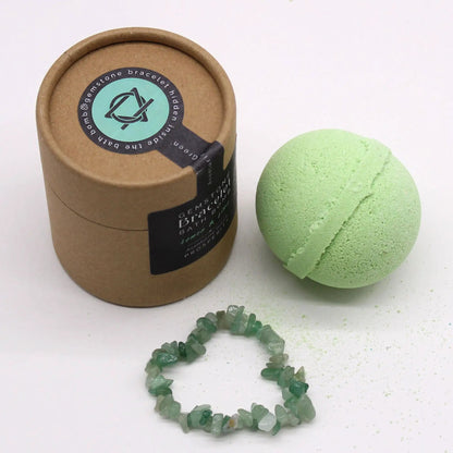 Ancient Wisdom Green Aventurine Gemstone Bracelet Bath Bomb Lemon Lime - Everyday Bargainz