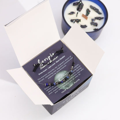Transform with the Scorpio Zodiac Crystal Candle and Gemstone Bracelet