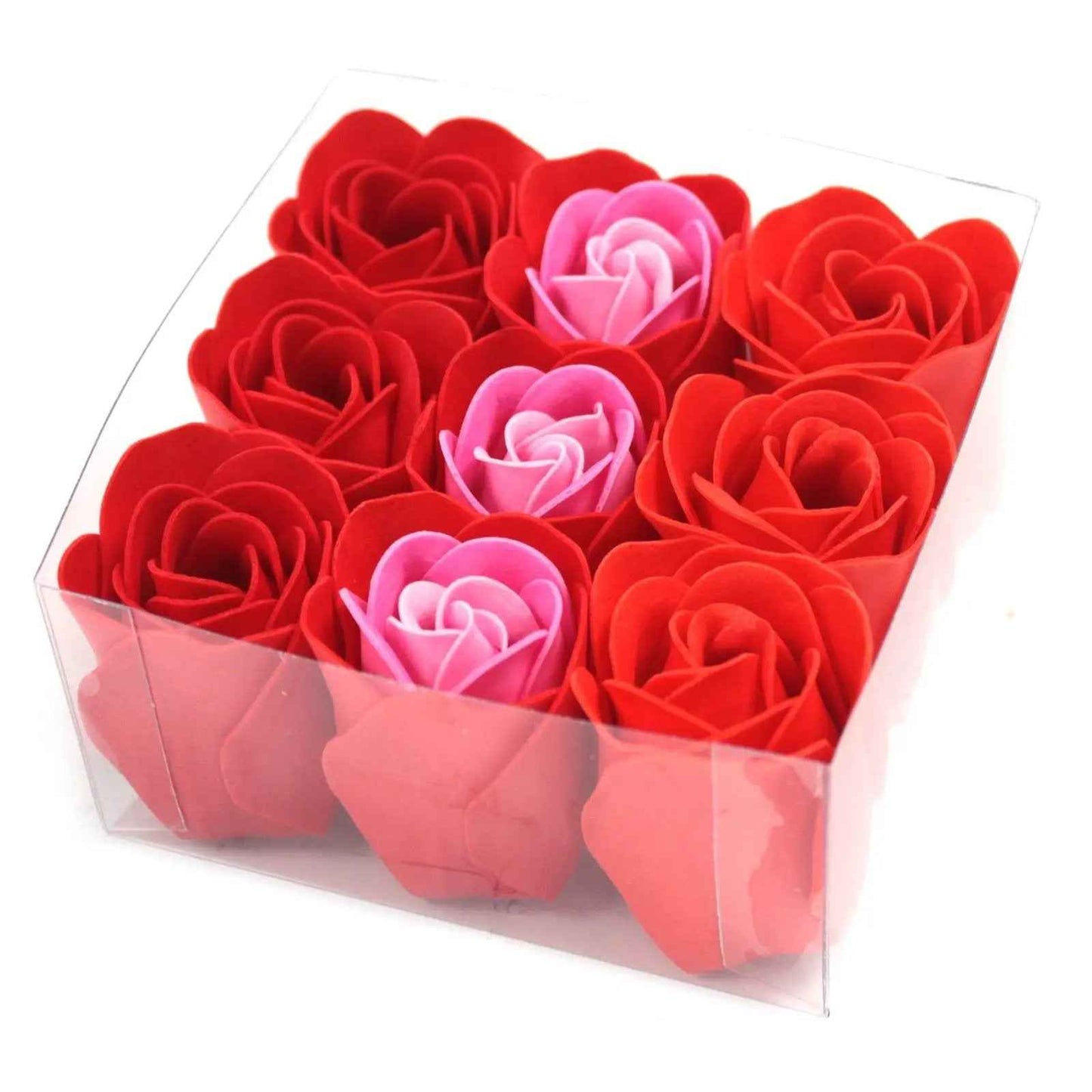 AW Dropship UK Set of 9 Soap Flowers - Red Roses - Luxury Soap Flowers