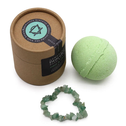 Ancient Wisdom Green Aventurine Gemstone Bracelet Bath Bomb Lemon Lime - Everyday Bargainz