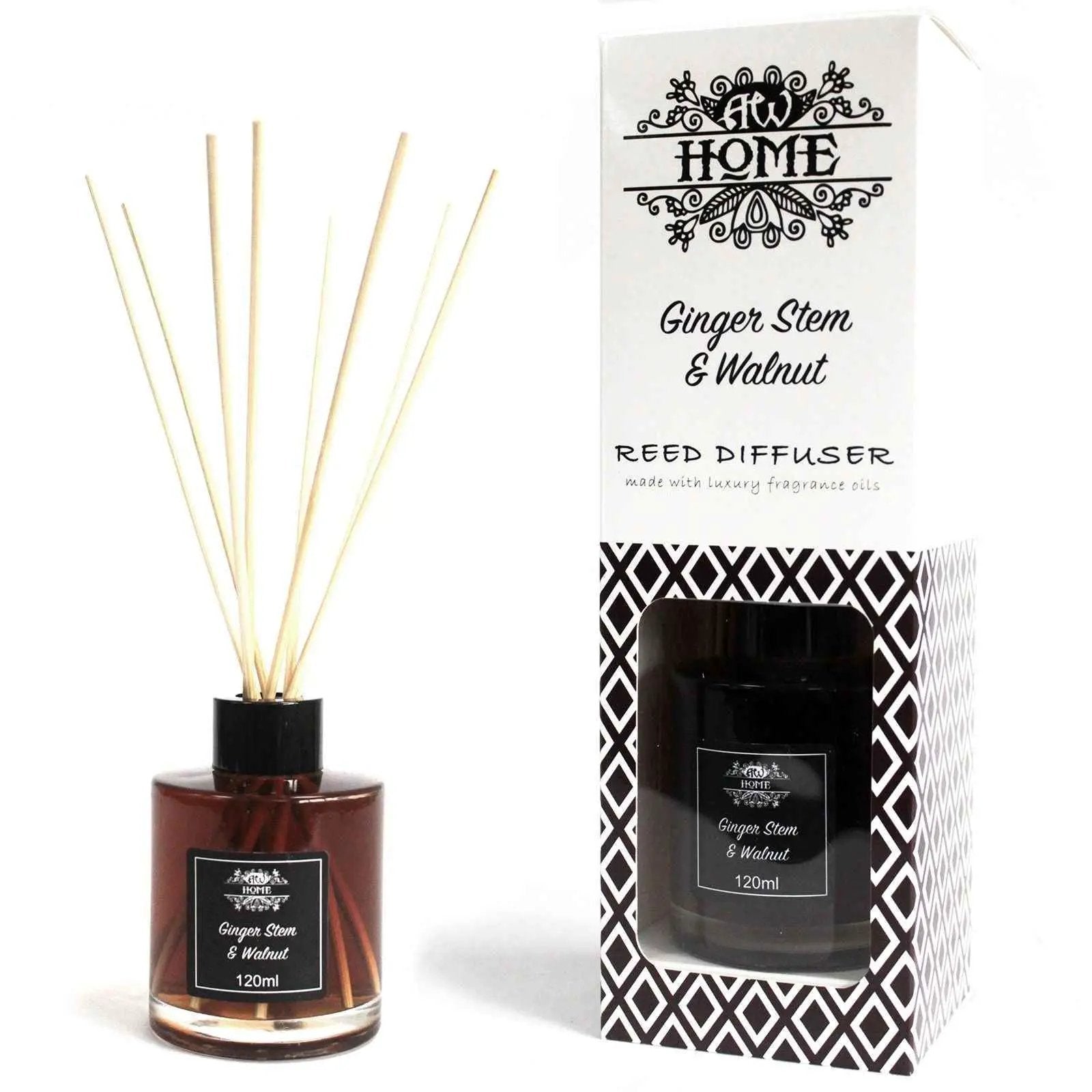 120ml Ginger Stem Walnut Reed Diffuser for Invigorating Home Fragrance - Everyday Bargainz