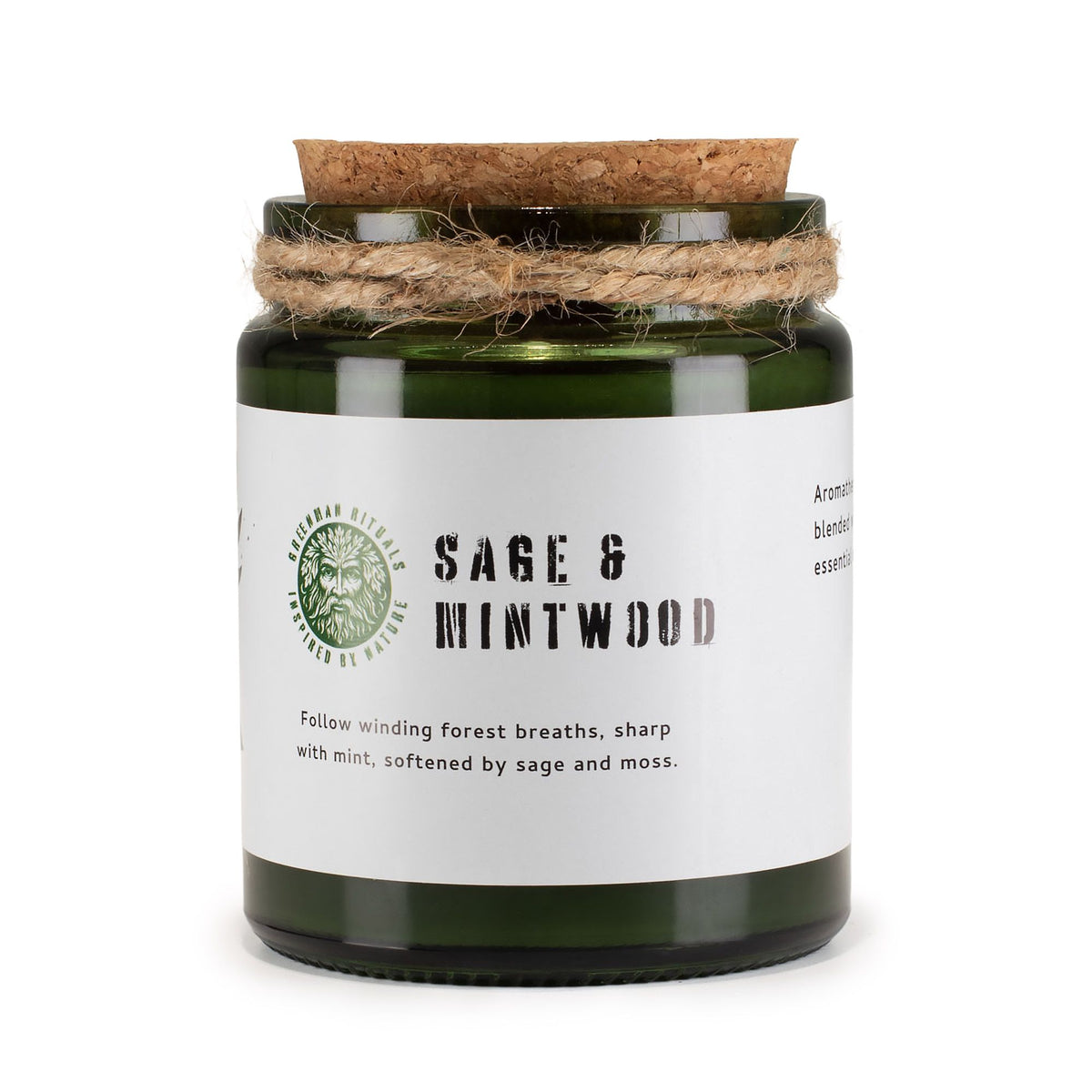 Sage & Mintwood Candle - Grounding Greenman Woodwick Soy Candle