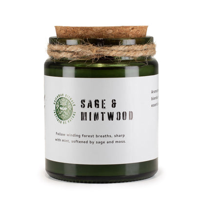 Sage & Mintwood Candle - Grounding Greenman Woodwick Soy Candle